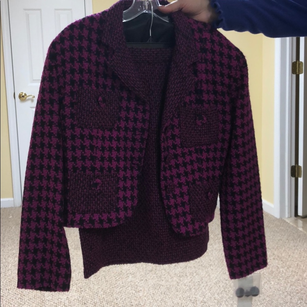 Magenta & Black Coat and Skirt Set - Picture 6 of 7